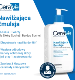 CeraVe, nawilżająca emulsja dla skóry suchej i bardzo suchej, 473 ml