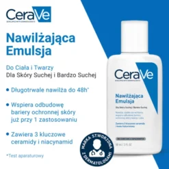 CeraVe, nawilżająca emulsja do ciała dla skóry suchej i bardzo suchej, 88 ml