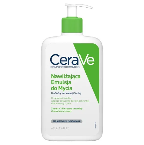 CeraVe, nawilżająca emulsja do mycia dla skóry normalnej i suchej, 473 ml