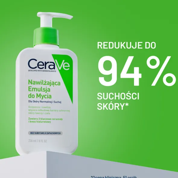 CeraVe, nawilżająca emulsja do mycia dla skóry normalnej i suchej, 236 ml