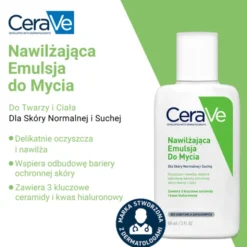 CeraVe, nawilżająca emulsja do mycia dla skóry normalnej i suchej, 88 ml