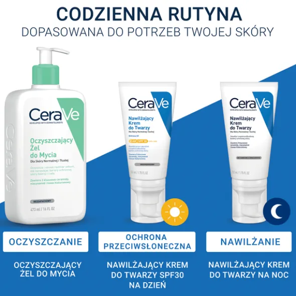 CeraVe, nawilżający krem do twarzy SPF 30, 52 ml