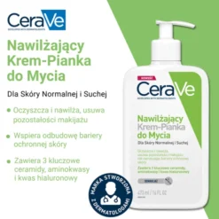 CeraVe, nawilżający krem-pianka do mycia, 473 ml