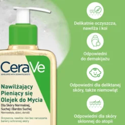 CeraVe, nawilżający pieniący się olejek do mycia, 236 ml