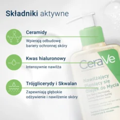 CeraVe, nawilżający pieniący się olejek do mycia, 236 ml