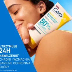 CeraVe, niewidoczny, nawilżający balsam przeciwsłoneczny SPF50+, 75 ml