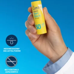 Cerave, niewidoczny sztyft przeciwsłoneczny SPF50+, 8 g