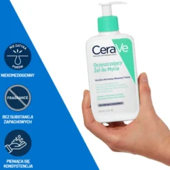 CeraVe, oczyszczający żel do mycia z ceramidami dla skóry normalnej i tłustej, 236 ml