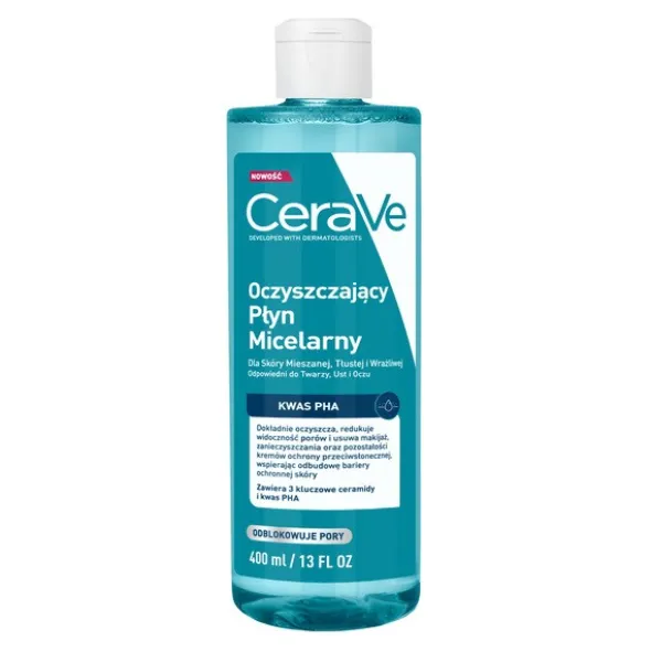 CeraVe, oczyszczający płyn micelarny, 400 ml