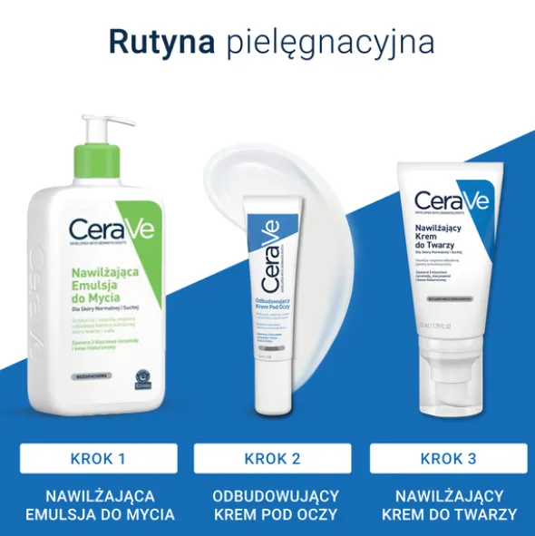CeraVe, odbudowujący krem pod oczy dla skóry normalnej i suchej, 14 ml
