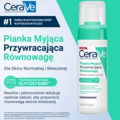 CeraVe, pianka myjąca przywracająca równowagę dla skóry normalnej i mieszanej, 148 ml