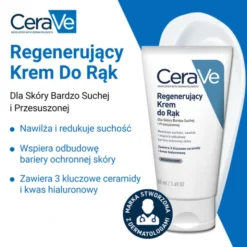 CeraVe, regenerujący krem do rąk z ceramidami do skóry suchej i bardzo suchej, 50 ml