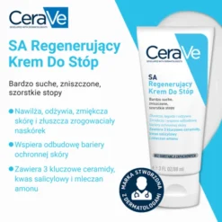 CeraVe SA, regenerujący krem do stóp z ceramidami do skóry bardzo suchej, 88 ml