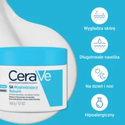 CeraVe SA, wygładzający balsam do ciała z mocznikiem dla skóry szorstkiej, z grudkami, suchej, 340 ml