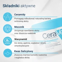 CeraVe SA, wygładzający balsam do ciała z mocznikiem dla skóry szorstkiej, z grudkami, suchej, 340 ml