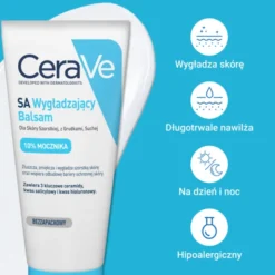 CeraVe SA, wygładzający balsam do ciała z mocznikiem do skóry szorstkiej, z grudkami, suchej, 177 ml