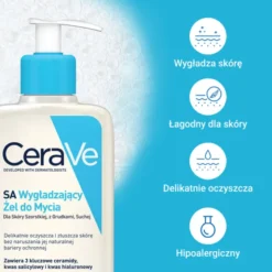 CeraVe SA, wygładzający żel do mycia, 236 ml