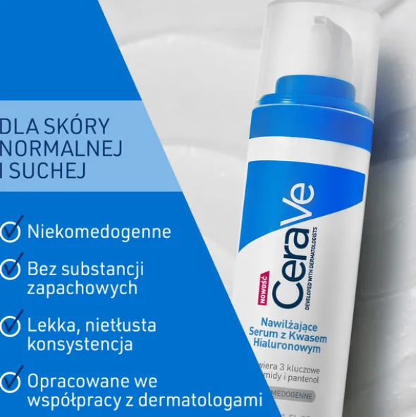 CeraVe, serum nawilżające z kwasem hialuronowym, 30 ml