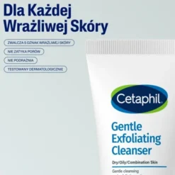 Cetaphil, delikatny żel oczyszczający do twarzy z peelingiem, 178 ml