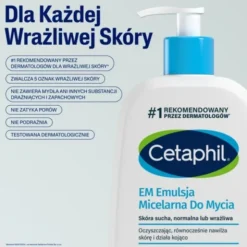 Cetaphil EM, emulsja micelarna do mycia, z pompką, 236 ml
