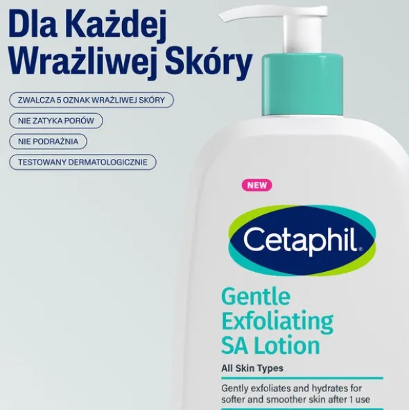Cetaphil Gentle Exfoliating SA, łagodny balsam złuszczający do twarzy i ciała, 236 ml