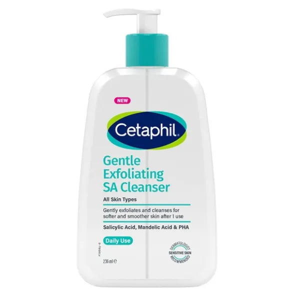 Cetaphil Gentle Exfoliating SA, łagodny żel złuszczający do mycia twarzy i ciała, 236 ml