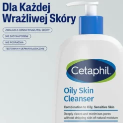 Cetaphil Oily Skin Cleanser, łagodny żel oczyszczający do twarzy, 236 ml