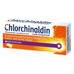 Chlorchinaldin, 2 mg, tabletki do ssania o smaku czarnej porzeczki, 20 szt.