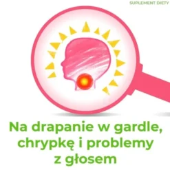Cholinex Junior, pastylki do ssania, smak malinowy, 16 szt.