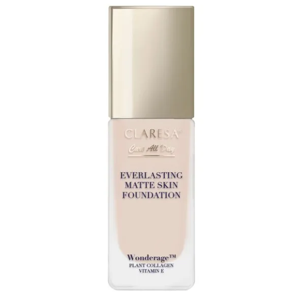 Claresa Care All Day Everlasting Matte Skin Foundation, podkład matująco-wygładzający, Light Beige, 32 ml