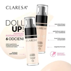 Claresa Doll Up!, podkład rozświetlający, 03 Light-Medium, 34 g