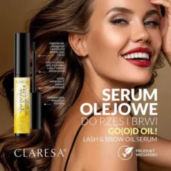 Claresa Go(o)d Oil!, serum olejowe do rzęs i brwi z olejem rycynowym, 8 g