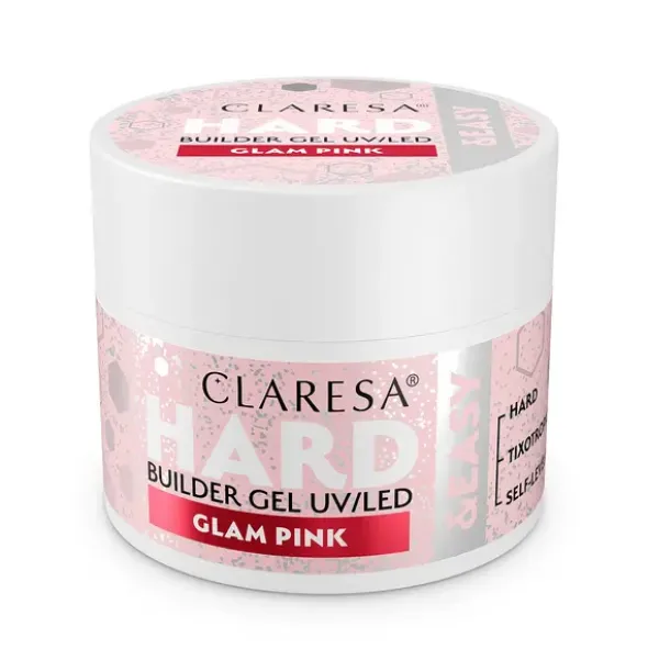Claresa Hard&Easy Builder Gel, żel budujący do paznokci, Glam Pink, 45 g