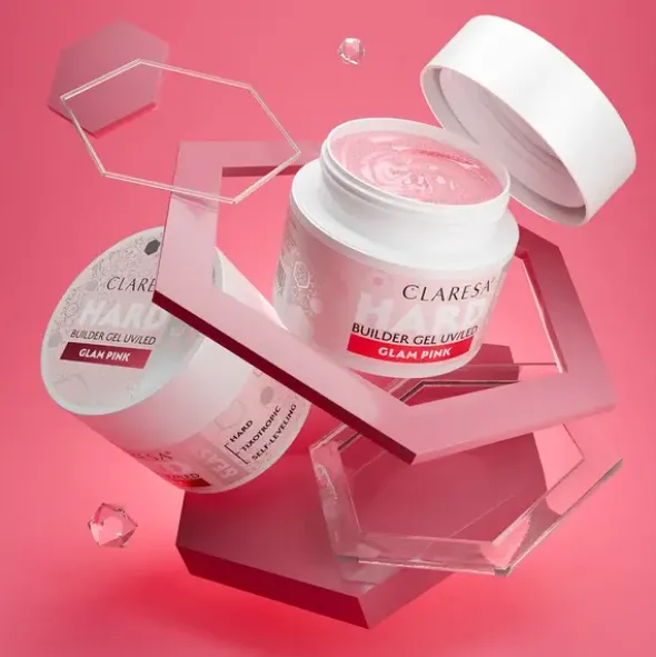 Claresa Hard&Easy Builder Gel, żel budujący do paznokci, Glam Pink, 45 g