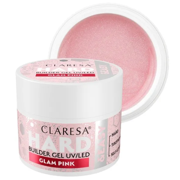 Claresa Hard&Easy Builder Gel, żel budujący do paznokci, Glam Pink, 45 g