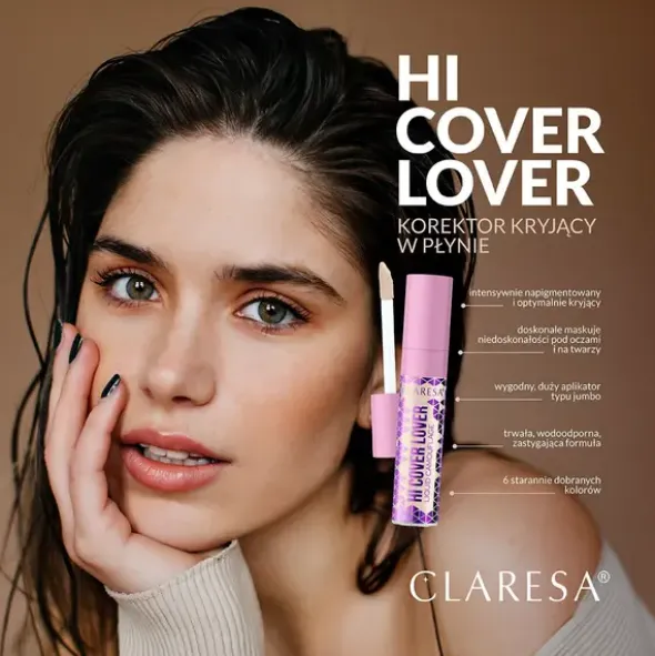 Claresa Hi Cover Lover, korektor kryjący w płynie, 22 Fair, 8 g