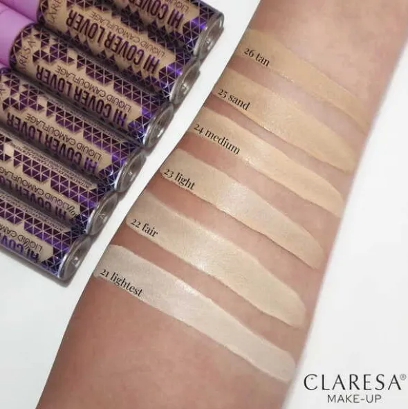 Claresa Hi Cover Lover, korektor kryjący w płynie, 22 Fair, 8 g