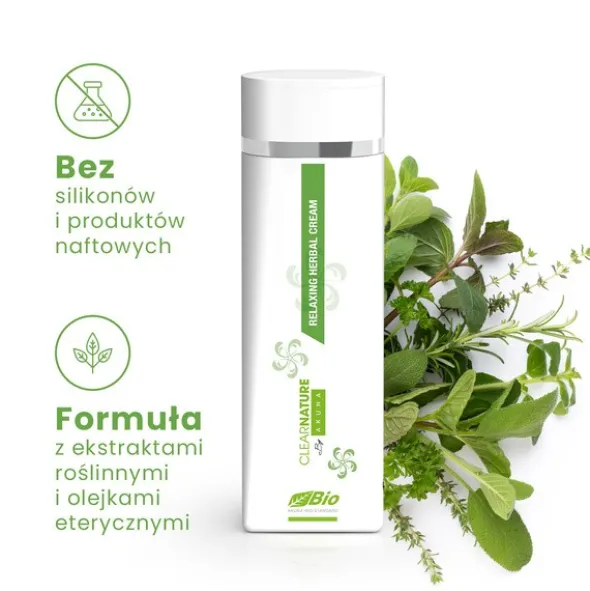 Clear Nature, BIO relaksujący krem ziołowy, 200 ml