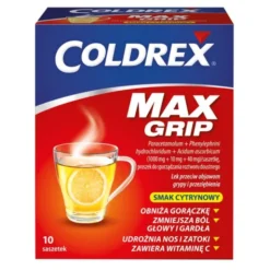 Coldrex MaxGrip, proszek do sporządzania roztworu doustnego w saszetkach, smak cytrynowy, 10 szt.
