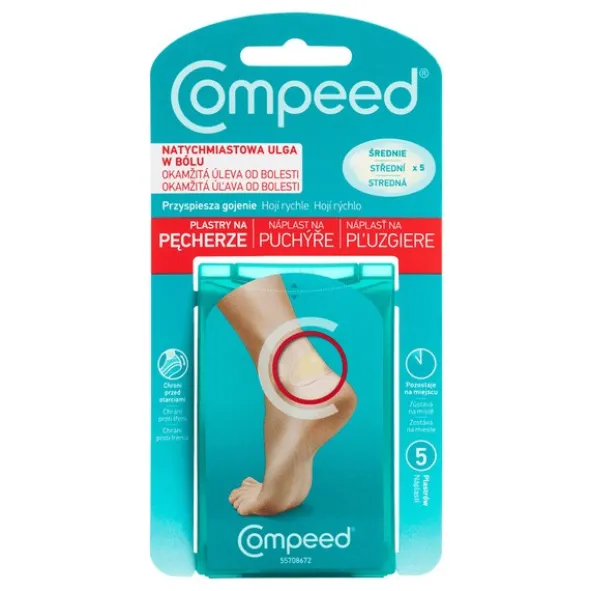 Compeed, plastry na pęcherze, średnie, 5 szt.
