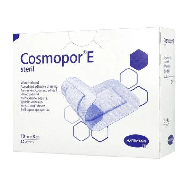 Cosmopor E, plastry opatrunkowe jałowe, 10 x 8 cm, 25 szt.