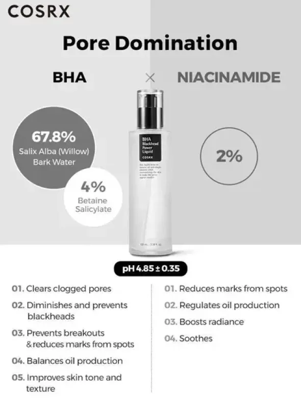 Cosrx BHA Blackhead Power Liquid, esencja oczyszczająca do twarzy, 100 ml