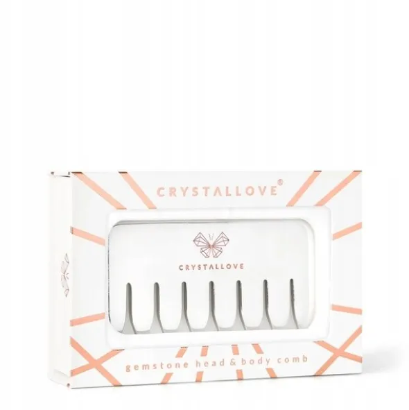 Crystallove, grzebień do masażu skóry głowy i ciała ze stali nierdzewnej, 1 szt.