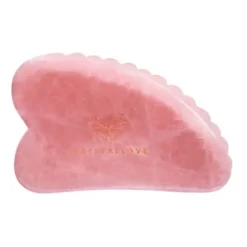 Crystallove, płytka 3D do masażu twarzy gua sha z kwarcu różowego, 1 szt.