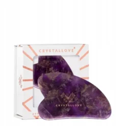 Crystallove, płytka do masażu twarzy gua sha z ametystu, 1 szt.