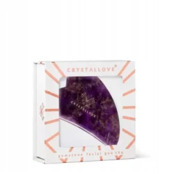 Crystallove, płytka do masażu twarzy gua sha z ametystu, 1 szt.