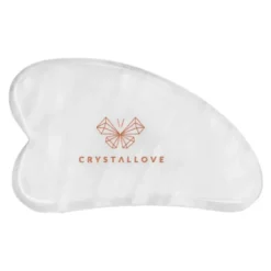 Crystallove, płytka do masażu twarzy gua sha z kryształem górskim, 1 szt.
