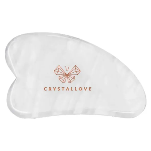 Crystallove, płytka do masażu twarzy gua sha z kryształem górskim, 1 szt.