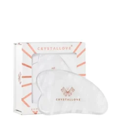 Crystallove, płytka do masażu twarzy gua sha z kryształem górskim, 1 szt.