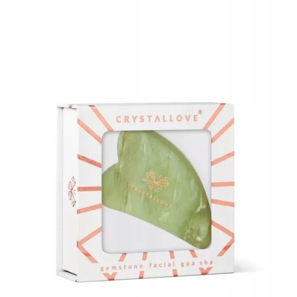 Crystallove, płytka do masażu twarzy gua sha z jadeitu, 1 szt.